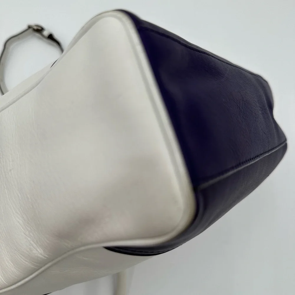 Coach Mini Tanner 48878 Chalk & Purple Colorblock Leather Crossbody - Picture 4 of 11